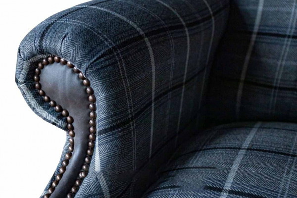 Fauteuil à ailes Chesterfield Canapé fauteuil 1 place Tissu Canapés en tissu