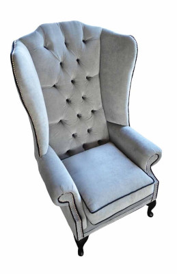 Fauteuil Chesterfield à ailes 1 place Fauteuil en tissu Canapé Neuf