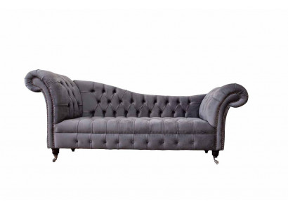 Chesterfield Canapé 3 places Canapé Design Tissu de siège Rembourrage Canapé de luxe