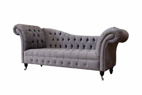 Chesterfield Canapé 3 places Canapé Design Tissu de siège Rembourrage Canapé de luxe
