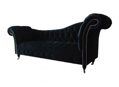 Canapé Luxe Textile Chesterfield Canapé Rembourrage 3 Places Ensemble Velours Bleu