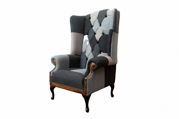 Chesterfield Fauteuil à aile Fauteuil d'appoint 1 place Canapé Tissu d'ameublement nouveau