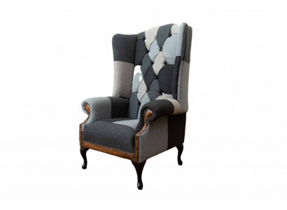 Chesterfield Fauteuil à aile Fauteuil d'appoint 1 place Canapé Tissu d'ameublement nouveau