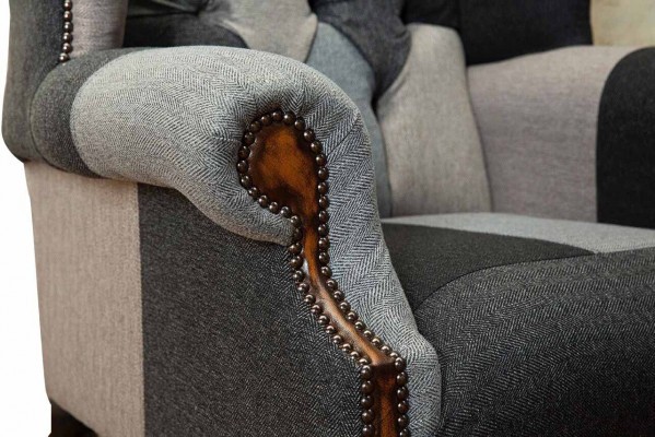 Chesterfield Fauteuil à aile Fauteuil d'appoint 1 place Canapé Tissu d'ameublement nouveau