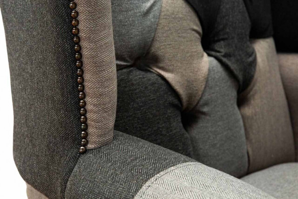 Chesterfield Fauteuil à aile Fauteuil d'appoint 1 place Canapé Tissu d'ameublement nouveau