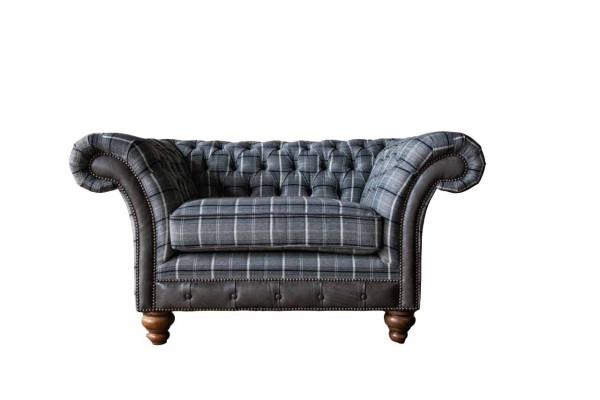 Fauteuil Chesterfield Canapé 1 place en tissu Tissu Canapés Rembourrage neuf