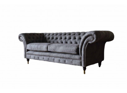 Canapé rembourré design 3 places Luxe Classique en tissu Chesterfield