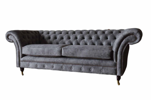 Canapé rembourré design 3 places Luxe Classique en tissu Chesterfield