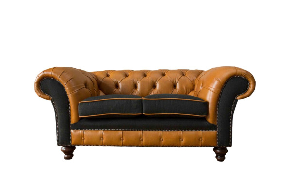 Chesterfield Canapé en cuir Canapé Tissu 2 places Canapés en tissu Canapés