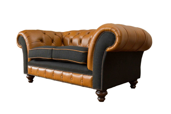 Chesterfield Canapé en cuir Canapé Tissu 2 places Canapés en tissu Canapés