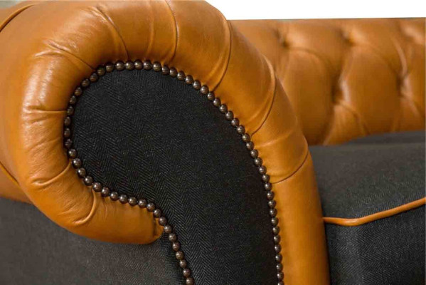 Chesterfield Canapé en cuir Canapé Tissu 2 places Canapés en tissu Canapés
