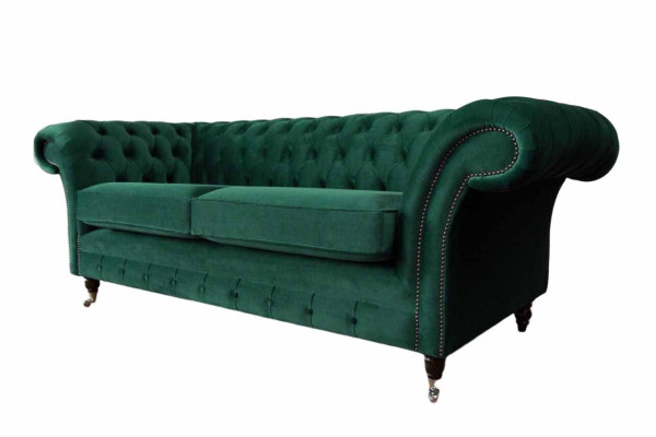 Chesterfield 3 Places Canapé Tissu Style Moderne Nouveau