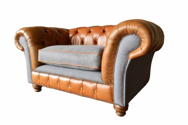 Fauteuil Chesterfield Design Canapé Canapés 1 Place Tissu Neuf