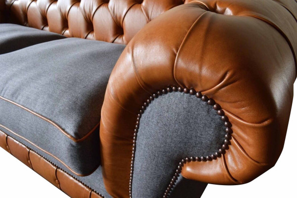 Canapé en cuir de luxe Chesterfield Canapé Canapés Rembourrage 3 places Design neuf