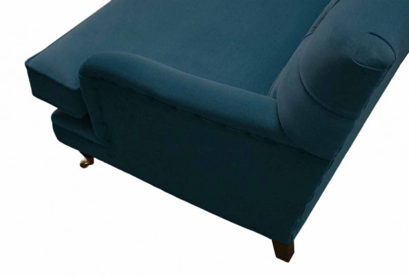 Chesterfield Design Canapé Trois Places en Tissu Bleu Luxueux