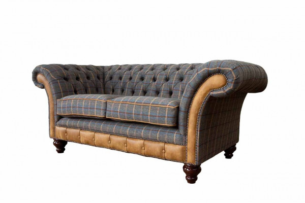 Canapé Chesterfield 2 places Canapé design Trois places Meubles de luxe Style Textile Canapés