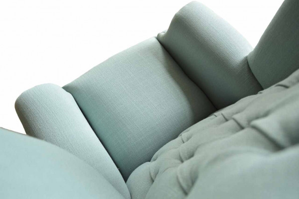 Fauteuil à ailes Fauteuil design Rembourrage Blanc Canapé Chesterfield Tissu neuf