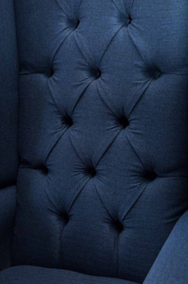 Chesterfield Fauteuil à Ailes Fauteuil Relax Tissu d'Ameublement en Tissu 1 Place