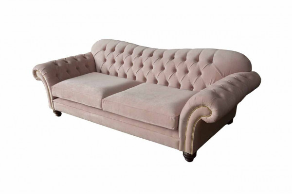 Canapé 3 places Chesterfield Canapé Siège Tissu Canapé Rose Rembourrage