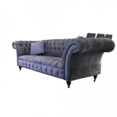 Canapé 3 places Chesterfield en tissu textile Canapé Rembourrage de canapé neuf