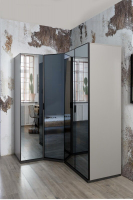 Ensemble de chambre de jeunes comprenant lit, armoire d'angle, table de chevet, bureau, mobilier 4 pièces neuf