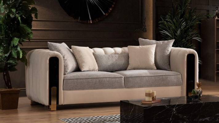 Ensemble de canapé de luxe Ensemble de canapé 3 + 3 + 1 places Canapé Canapés Fauteuil Tissu 3 pièces. ensembles