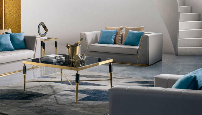 Table basse élégante Table d'appoint Salon Design classique Table en verre