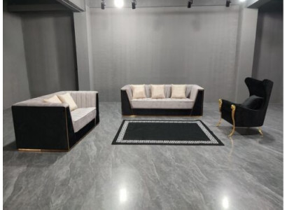 Ensemble de canapés 3 pièces - 3+2+1 places avec une housse en tissu doux. Détendez-vous.