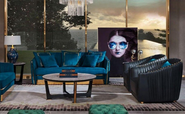 Meubles design Canapé Coch 3 places Tapisserie Décor Canapés Salon Canapés
