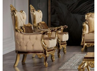 Fauteuil Design Canapé Rembourrage Baroque Chesterfield Tissu Salon Nouveau Fauteuil à Oreilles