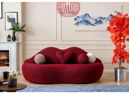 Lèvres Canapé design 3 places Canapé Rembourrage Canapés Canapés Textile Rouge