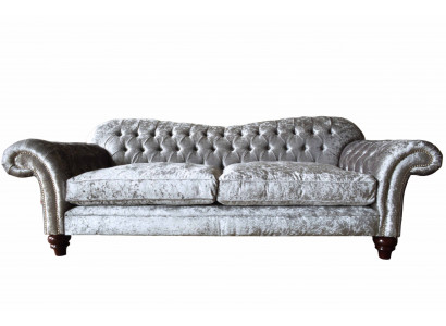 Canapé Chesterfield en tissu de velours de design de meuble de sofa 3 places violet
