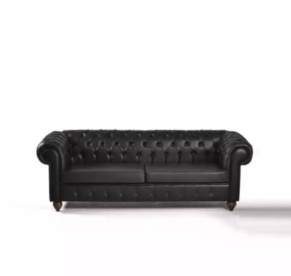 Ensemble de canapé Chesterfield noir Complet et Mobilier de bureau Moderne