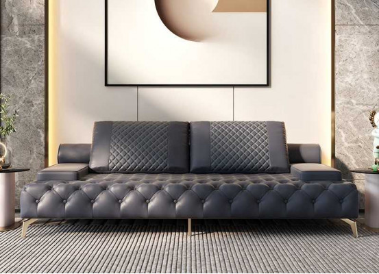 Canapé 3 places Mobilier Cuir Trois Canapés 3 places Style de salon 3 places Chesterfield