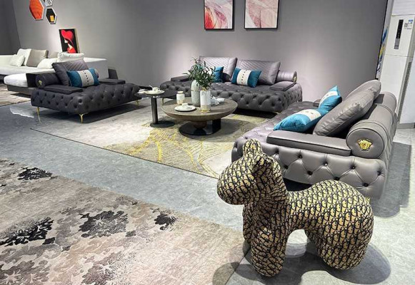 Canapé 3 places Mobilier Cuir Trois Canapés 3 places Style de salon 3 places Chesterfield