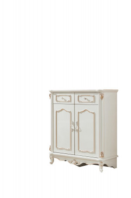 Commode Blanche Chambre Élégant Design Classique Commode de Luxe en Bois Nouveau