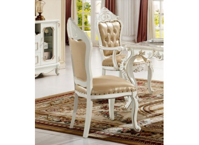 Chaise de salle à manger Chesterfield r classique Chaise de salon Beige Chaise à bras Simple Style baroque