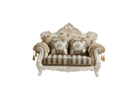 Canapé 2 places Beige Tissu d'ameublement de luxe Canapé classique pour le salon
