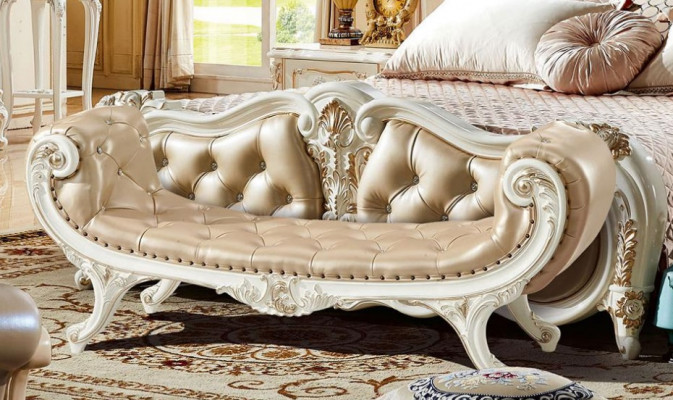 Tabouret Chambre Chaise Longue Tabouret Ottomane Cuir Chesterfield neuf