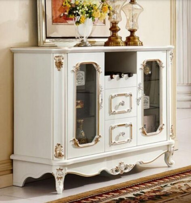 Meuble de rangement Sideboard Classique Vitrine Commode Armoire Buffet Baroque