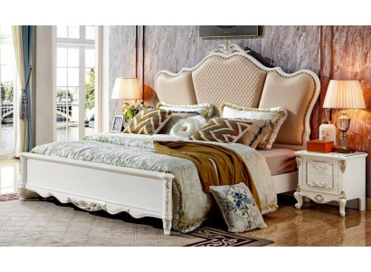 Style antique lits Lit double Lit en cuir Cadre de lit Baroque Rococo Lit