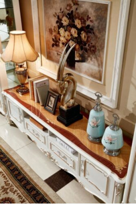 Buffet de salon blanc de luxe élégant Commode Armoires Meuble bas Nouveau