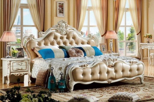 Chambre Royale Lit 180x200 Lits Baroques Chesterfield en Cuir