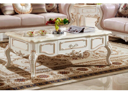Table basse Royal 130x73 Table Table d'appoint Table de canapé Tables Bois blanc