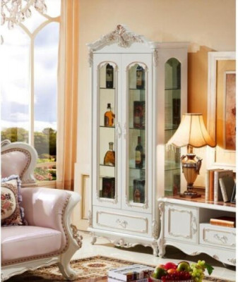 Vitrine classique Armoire en bois Armoire blanche Mobilier Meubles d'ameublement