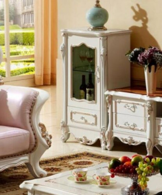 Vitrine Armoire de luxe style bois blanc verre nouvelle armoires Cabinet en verre