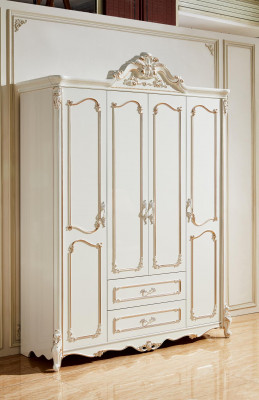 Armoire blanche Design élégant Chambre classique Mobilier de luxe