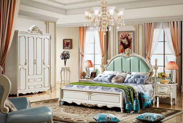 Armoire blanche Design élégant Chambre classique Mobilier de luxe