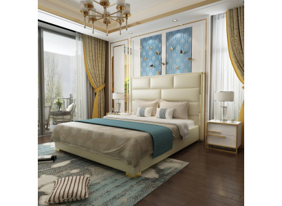 Designer lit double lit chambre lits chambre cuir hôtel luxe rembourrage