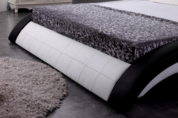 Conception de lit USB numérique Lits de luxe en cuir Mobilier de chambre à coucher Double